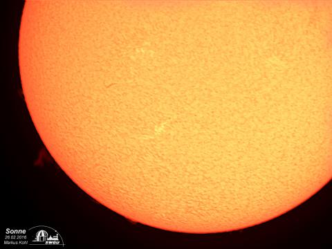 Sonne im H-alpha-Licht