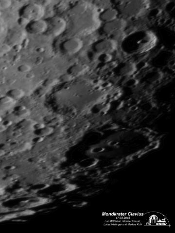 Mondkrater Clavius und Umgebung, erstellt und bearbeitet von Luis Wittmann